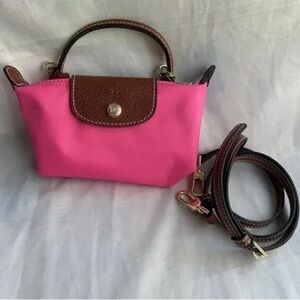 Longchamp Le Pliage Canvas Mini Bag Barbie Pink